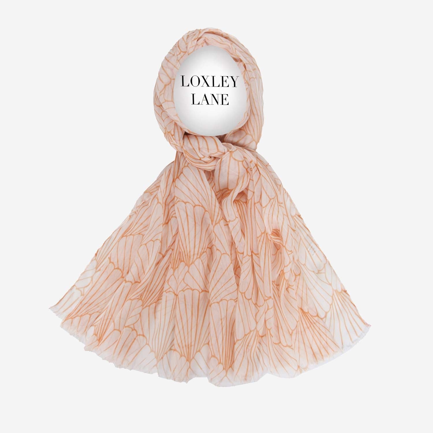 LIGHTWEIGHT SCARF CORAL REEF PRINT CREAM