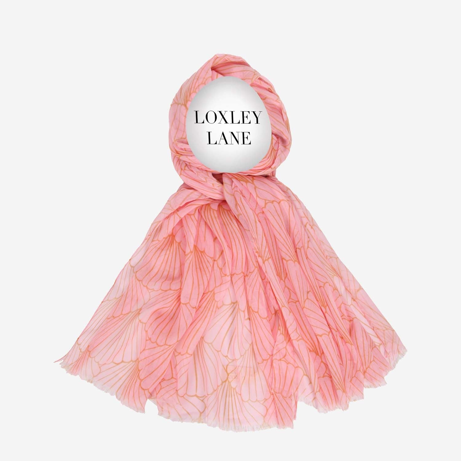 LIGHTWEIGHT SCARF CORAL REEF PRINT PINK