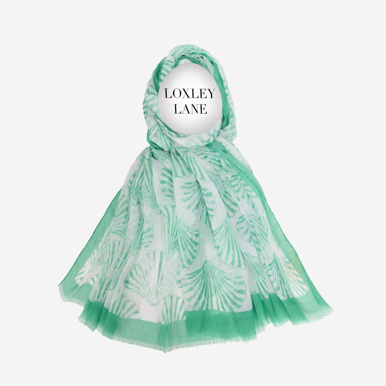 LIGHTWEIGHT SCARF CLAM SHELLS GREEN