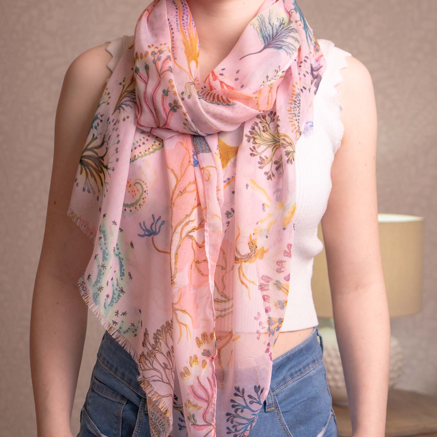 LIGHTWEIGHT SCARF SEASHORE PINK