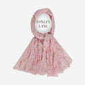 LIGHTWEIGHT SCARF METALLIC HEARTS PINK