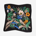 SATIN NECKTIE TROPICAL FLORAL BLACK