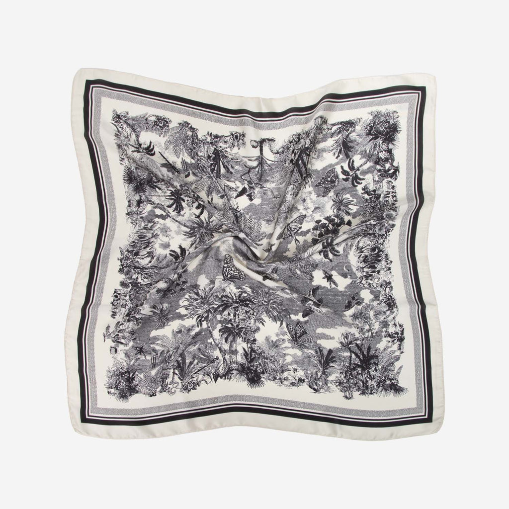 SATIN NECKTIE MUTED JUNGLE BLACK