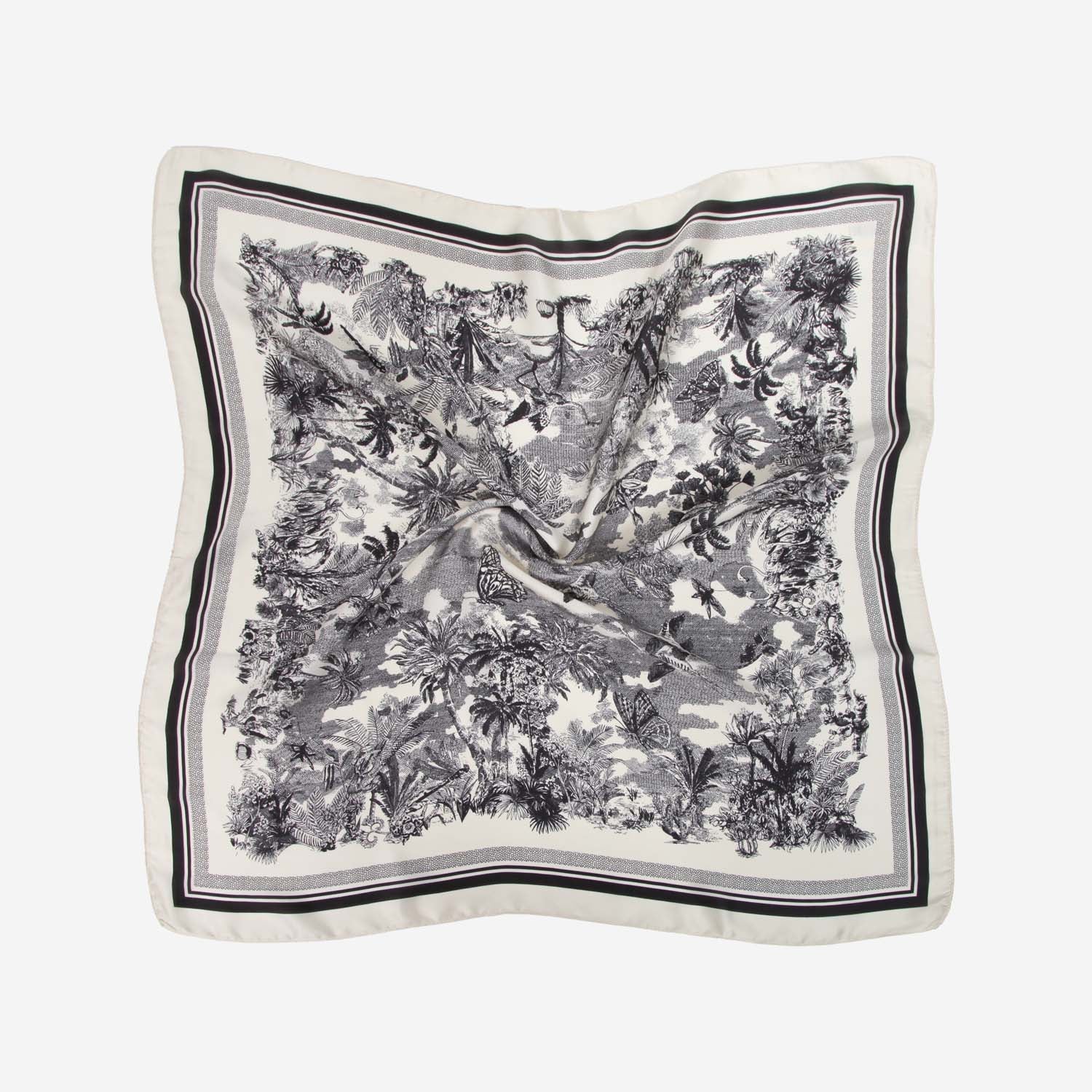 SATIN NECKTIE MUTED JUNGLE BLACK