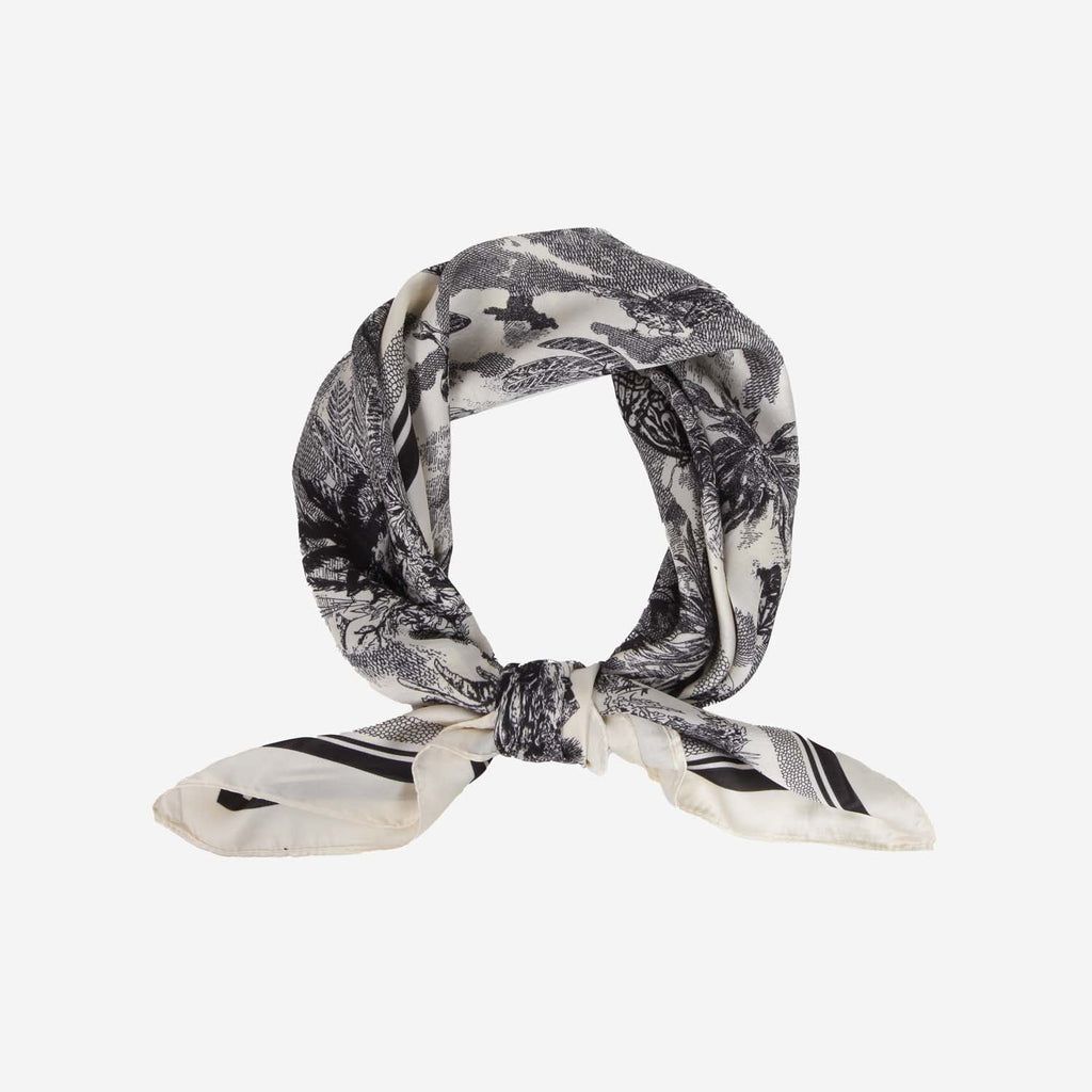 SATIN NECKTIE MUTED JUNGLE BLACK