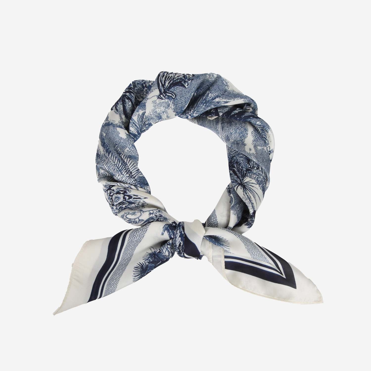 SATIN NECKTIE MUTED JUNGLE BLUE