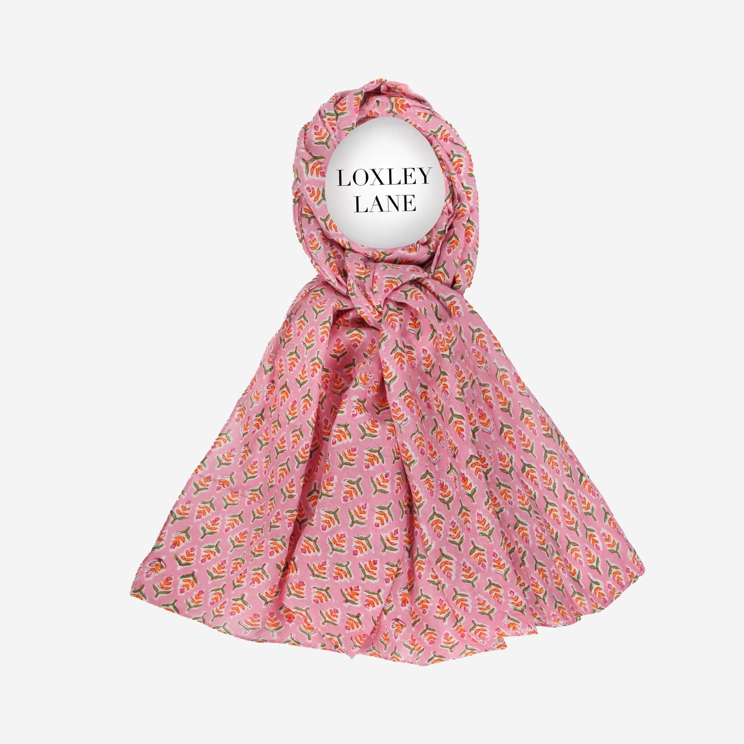 PURE COTTON SCARF KANTHA DITSY PINK