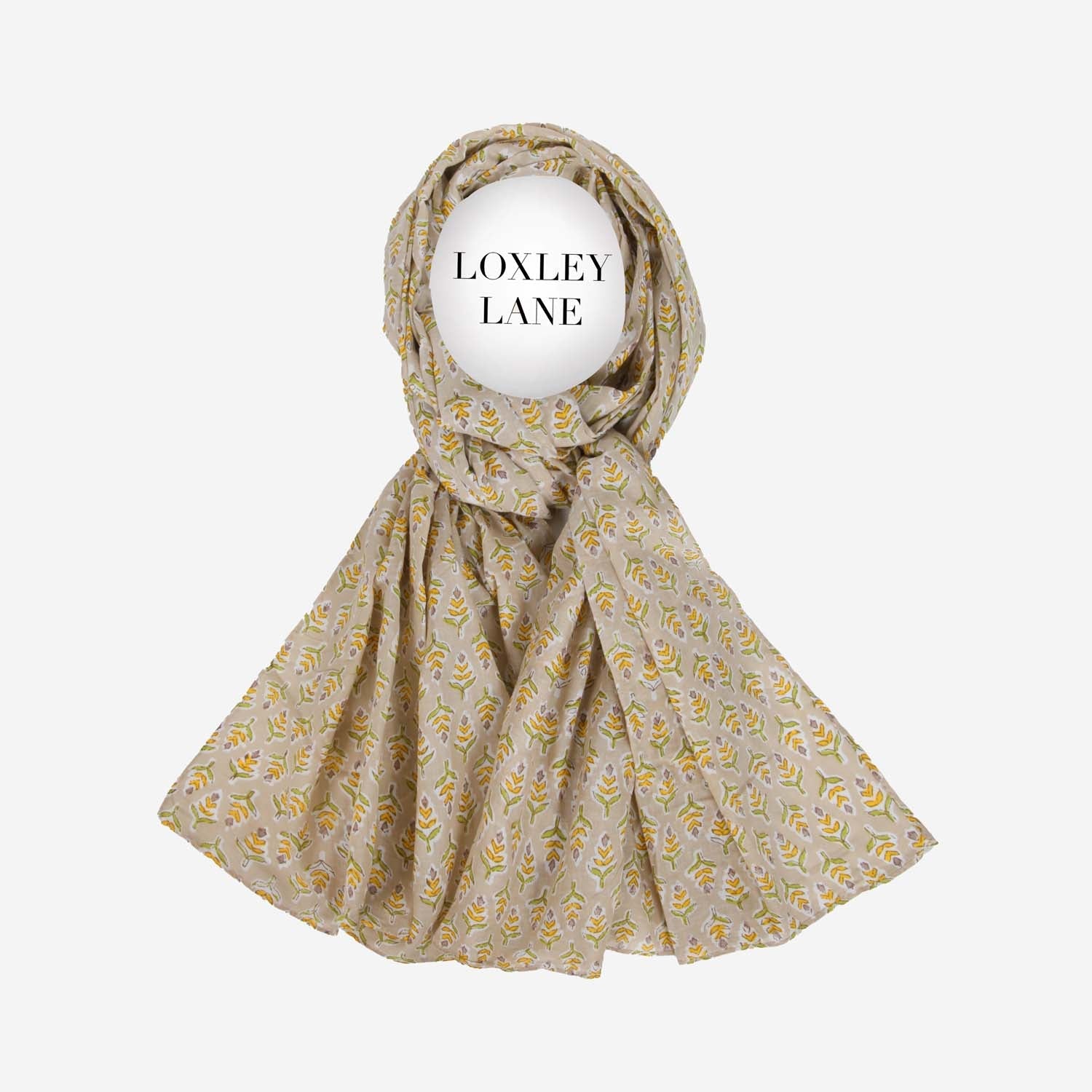 PURE COTTON SCARF KANTHA DITSY YELLOW