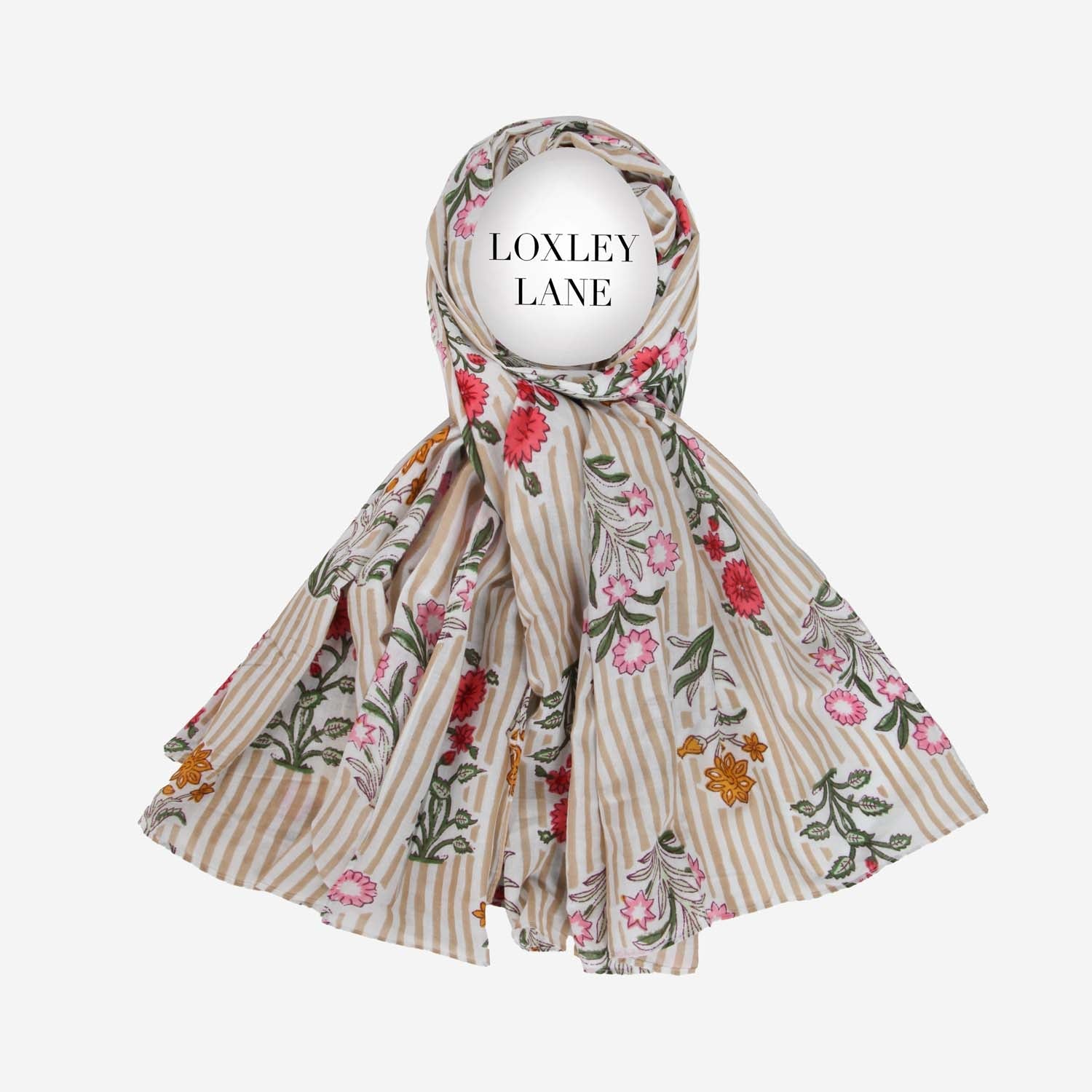 PURE COTTON SCARF KANTHA GARDEN CREAM