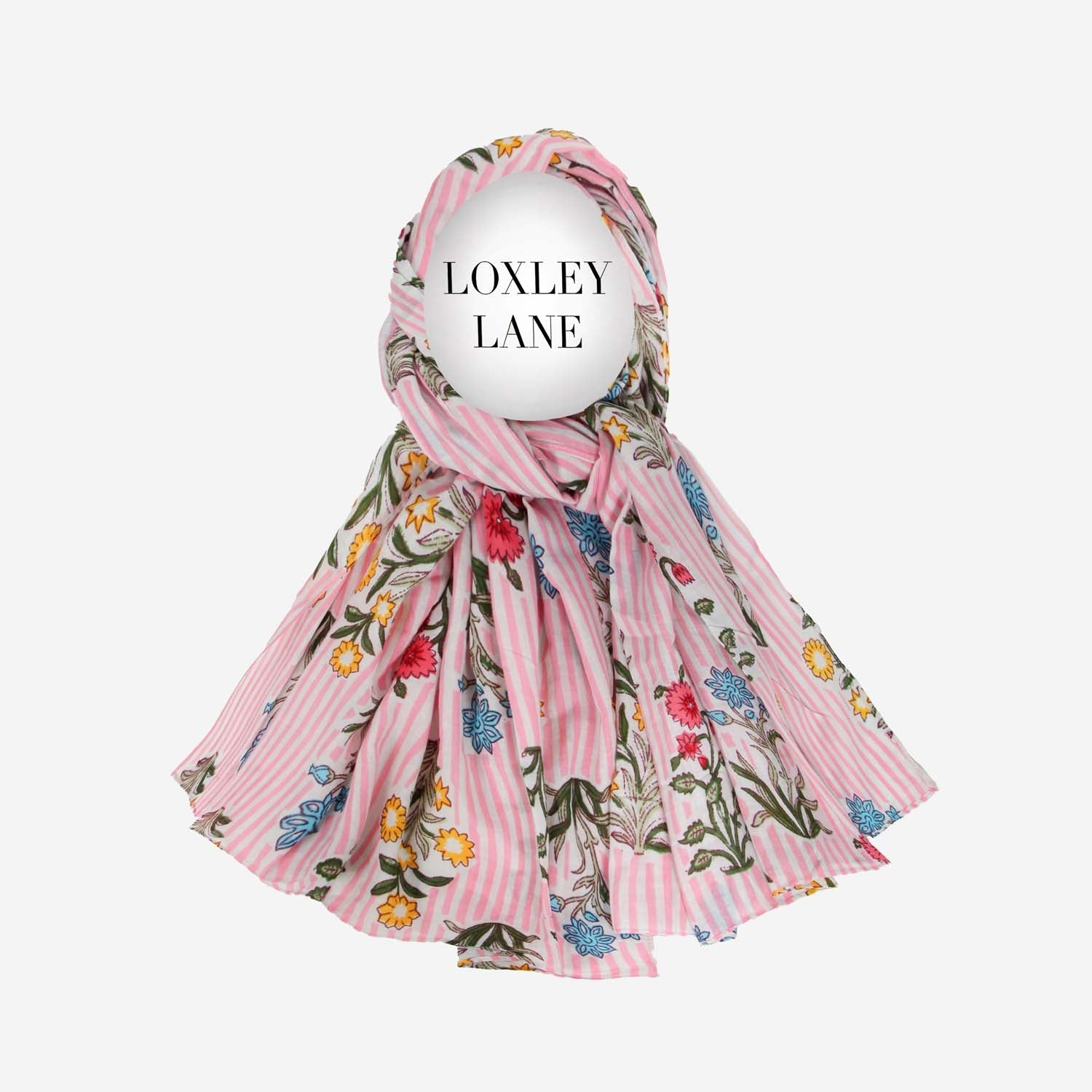 PURE COTTON SCARF KANTHA GARDEN PINK