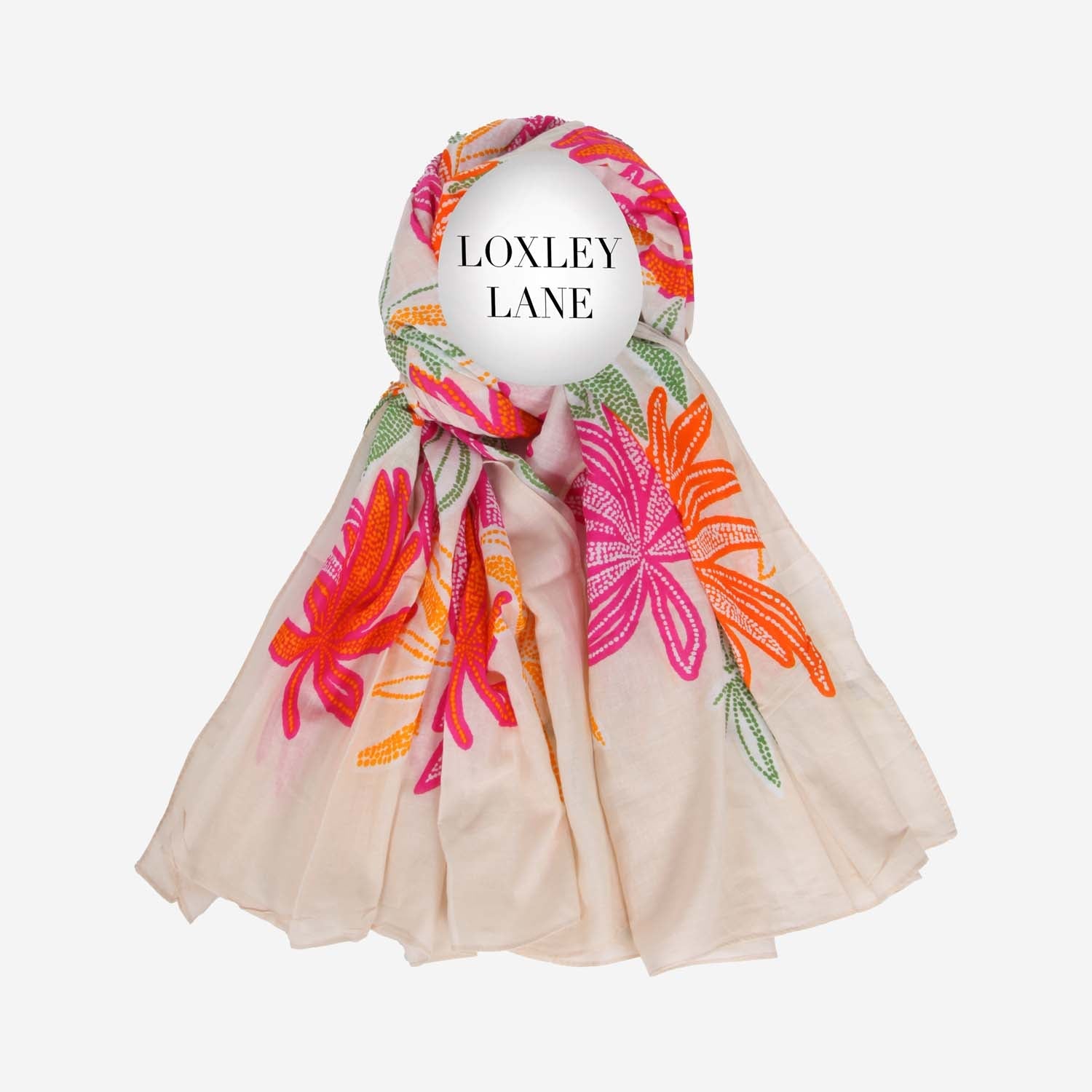 PURE COTTON SCARF KANTHA TROPICAL PINK