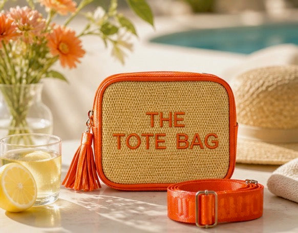 Woven detail cross body summer camera style bag