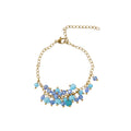 BRACELET HANDMADE BLUE GLASS BEADS 14K GOLD PLATED