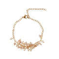 BRACELET HANDMADE NEUTRAL GLASS BEADS 14K GOLD PLATED