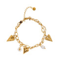 BRACELET HANDMADE HEART MULTICHARM 14K GOLD PLATED