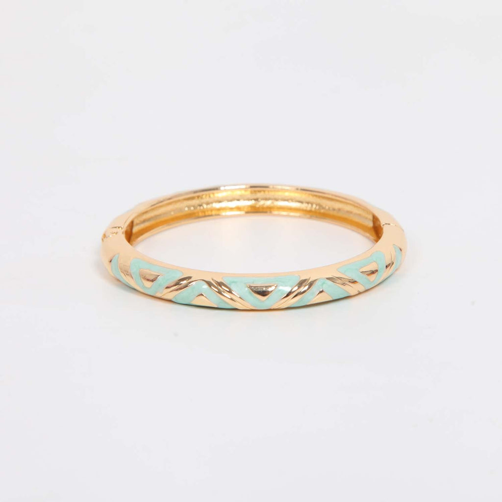 BANGLE HINGED ENAMEL DETAIL BLUE