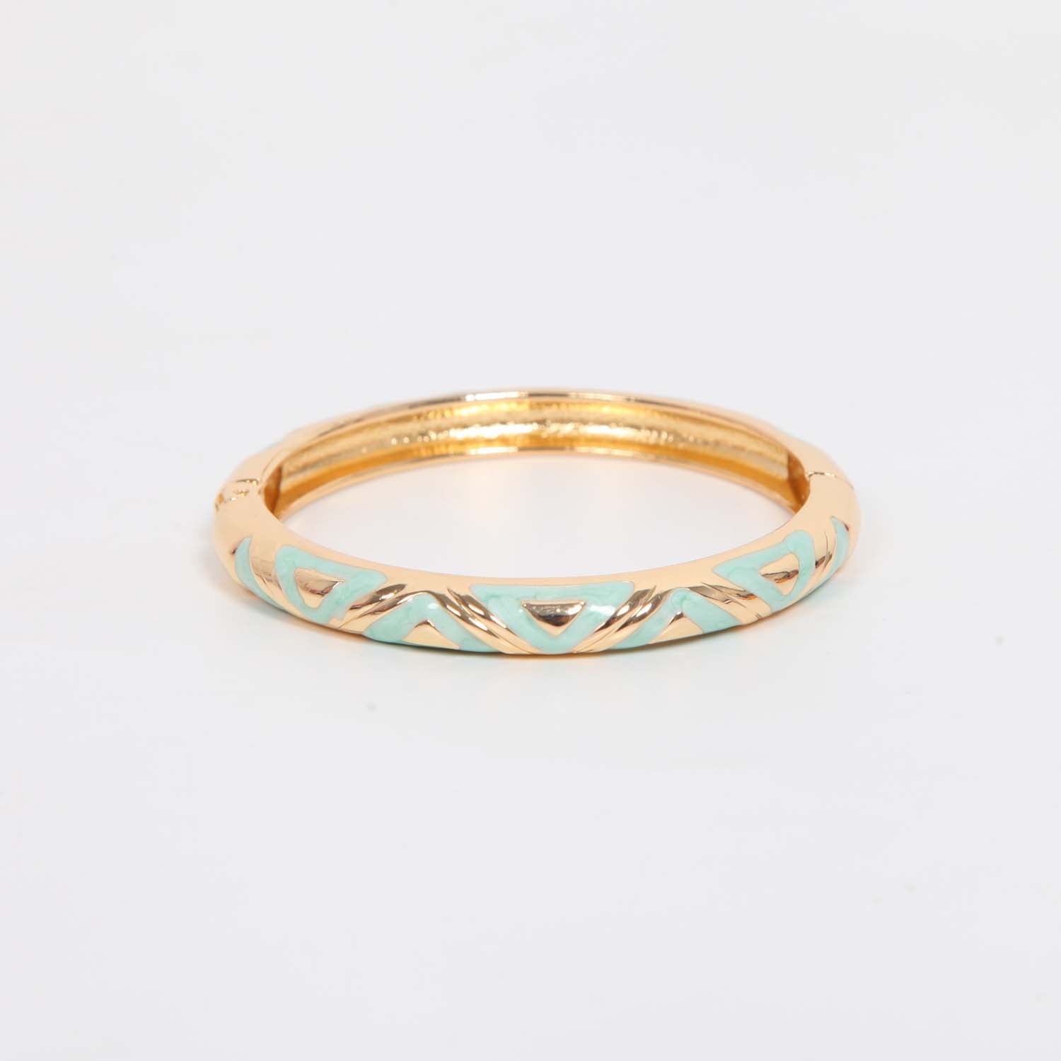 BANGLE HINGED ENAMEL DETAIL BLUE
