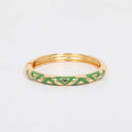 BANGLE HINGED ENAMEL DETAIL GREEN