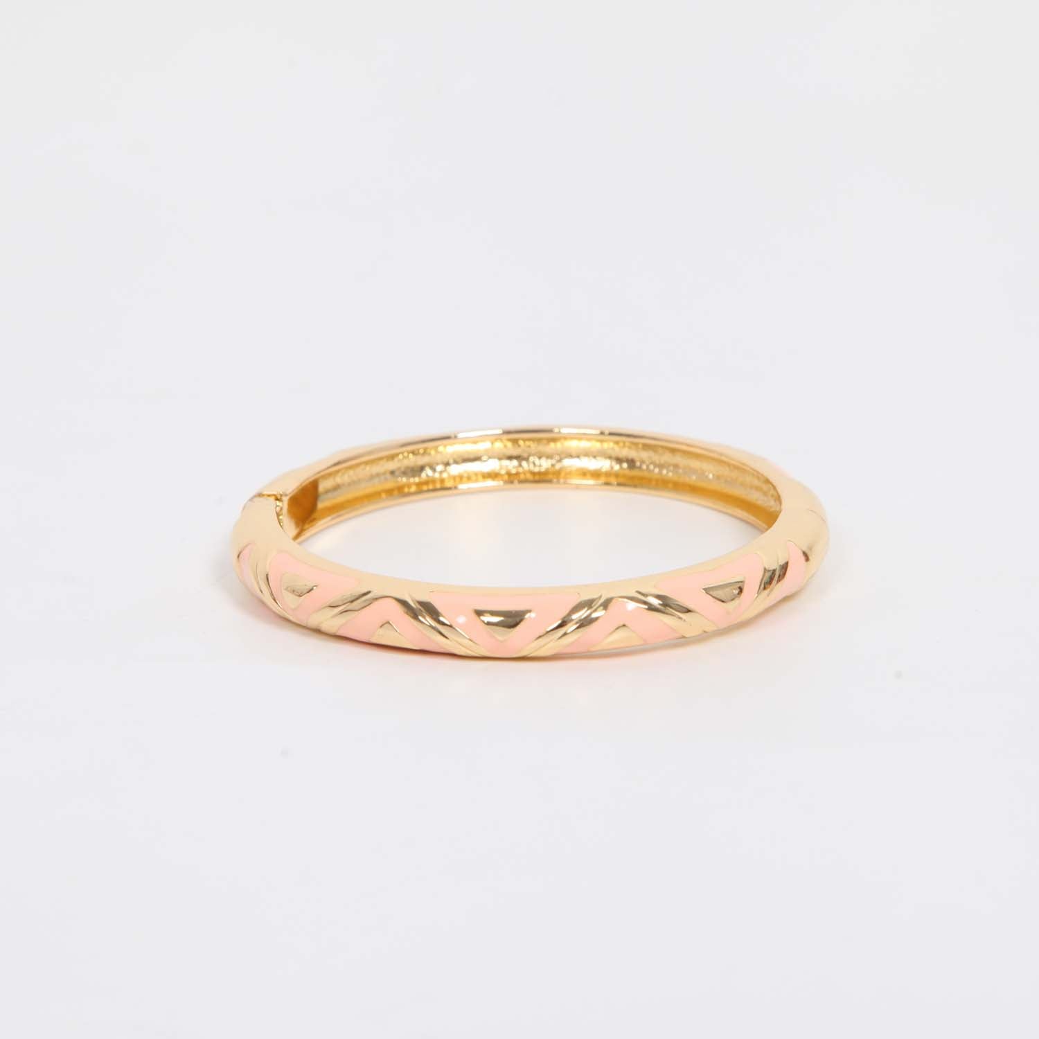 BANGLE HINGED ENAMEL DETAIL PINK