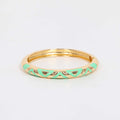 BANGLE HINGED ENAMEL DETAIL LIGHT GREEN