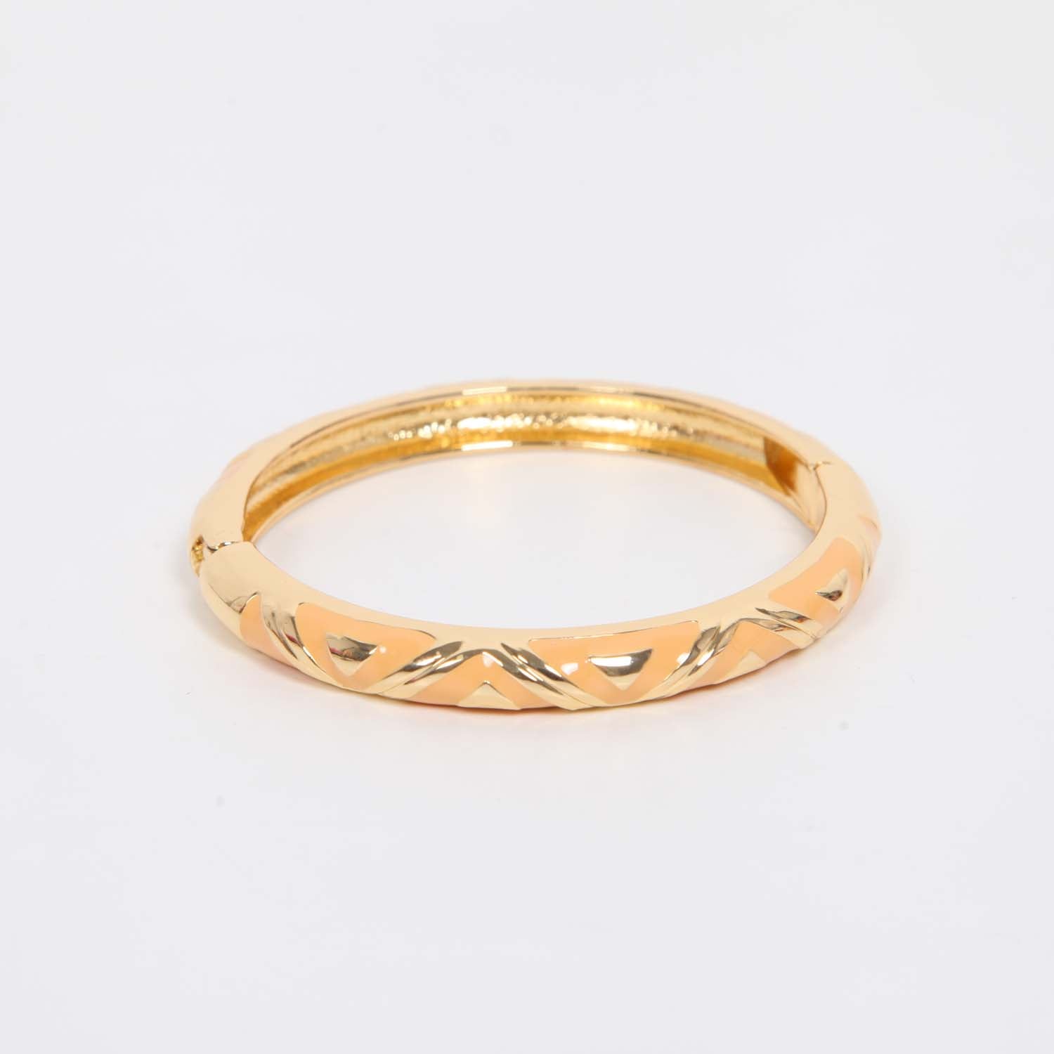 BANGLE HINGED ENAMEL DETAIL TAUPE