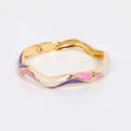 BANGLE HINGED ENAMEL WAVE DETAIL PURPLE