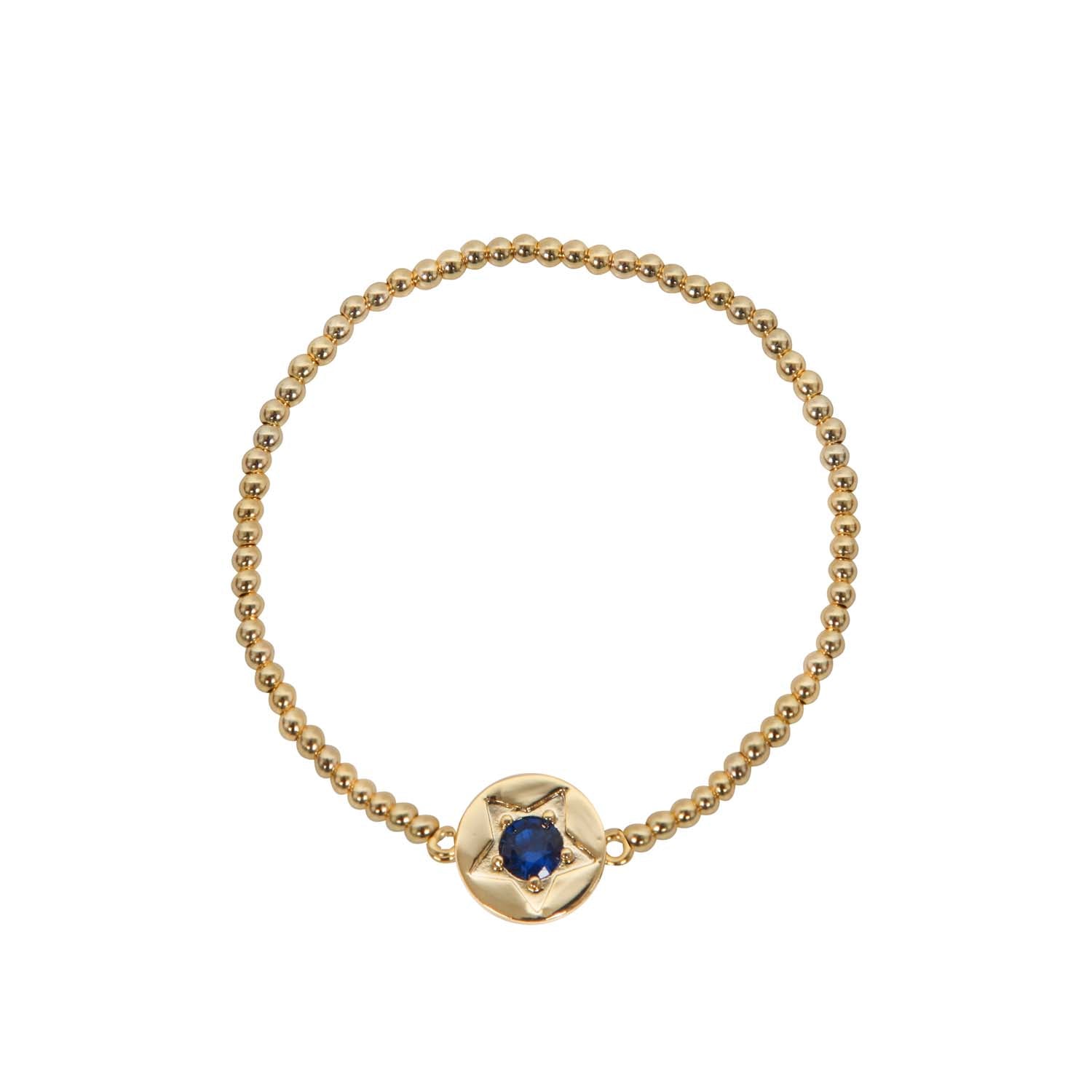 BRACELET NAVY CRYSTAL STAR DETAIL GOLD PLATED