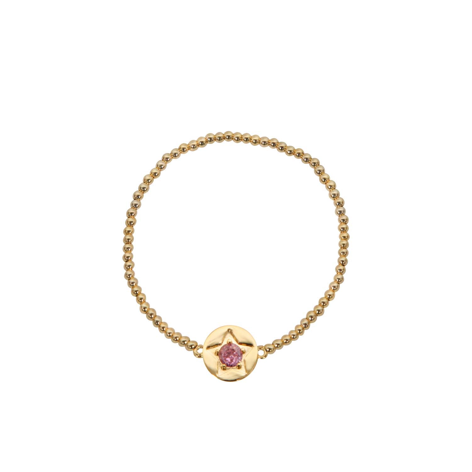 BRACELET PINK CRYSTAL STAR DETAIL GOLD PLATED