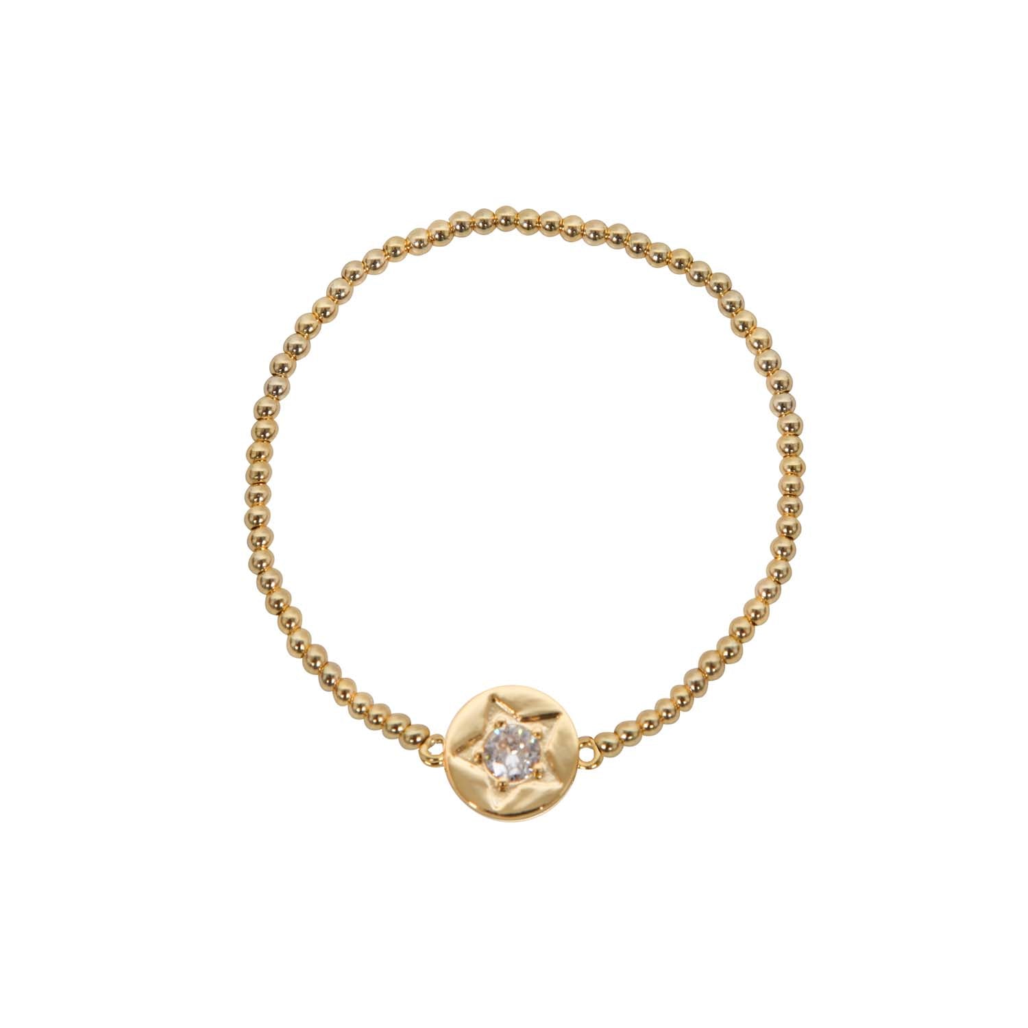BRACELET CLEAR CRYSTAL STAR DETAIL GOLD PLATED