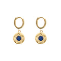 EARRING NAVY CRYSTAL STAR DETAIL GOLD PLATED