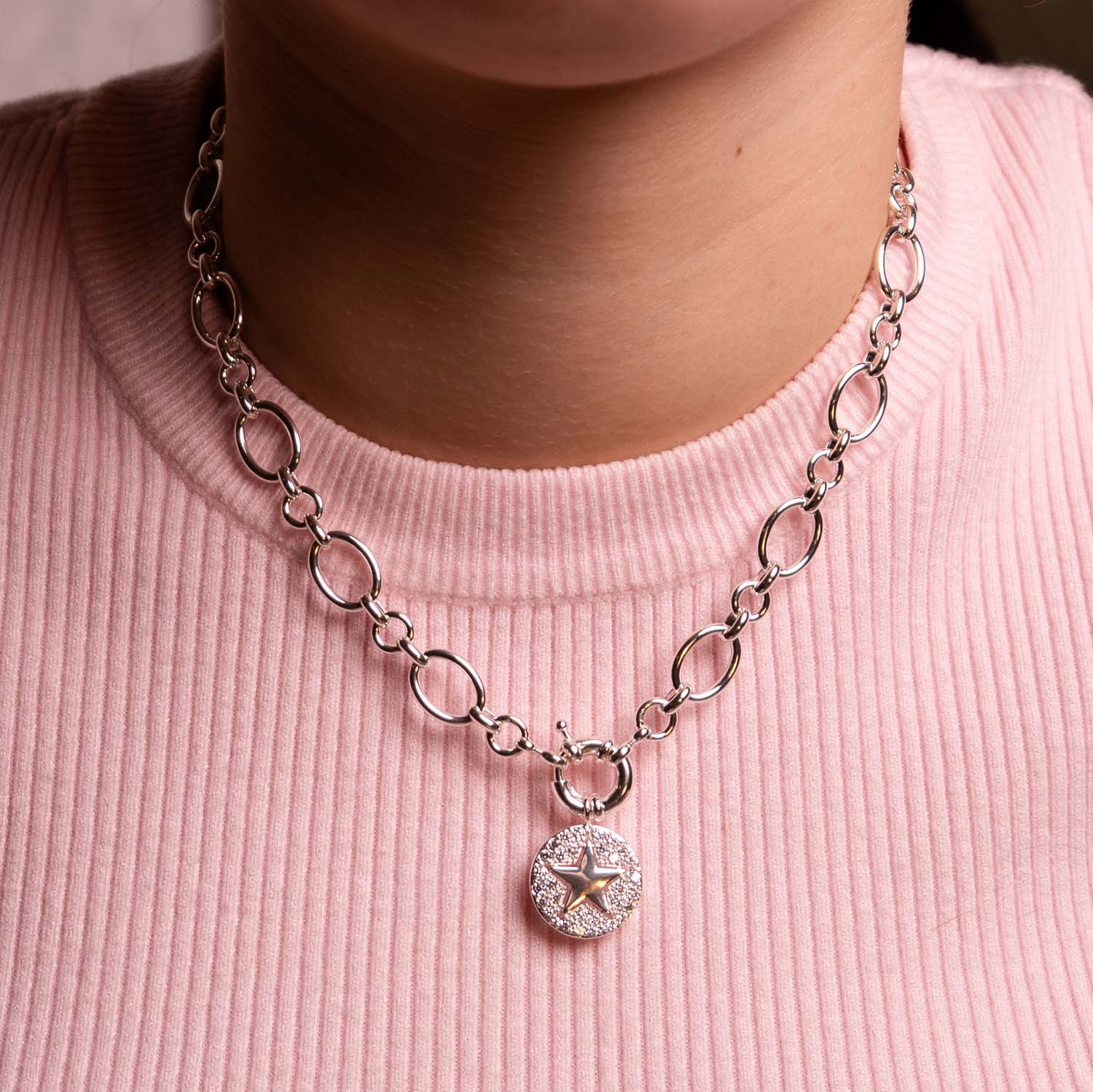 NECKLACE CHARM BUILDER + STAR CHARM SILVER PLATED