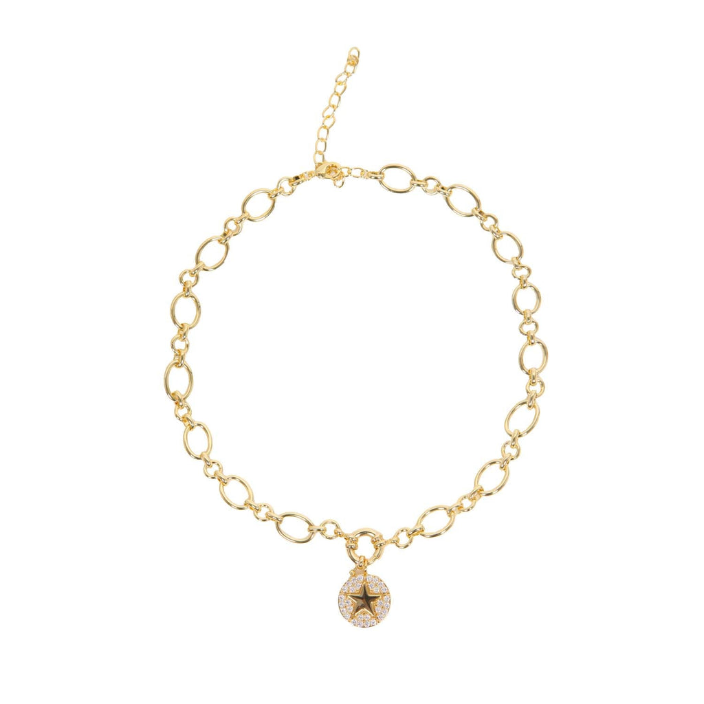 NECKLACE CHARM BUILDER + STAR CHARM 14K GOLD PLATED