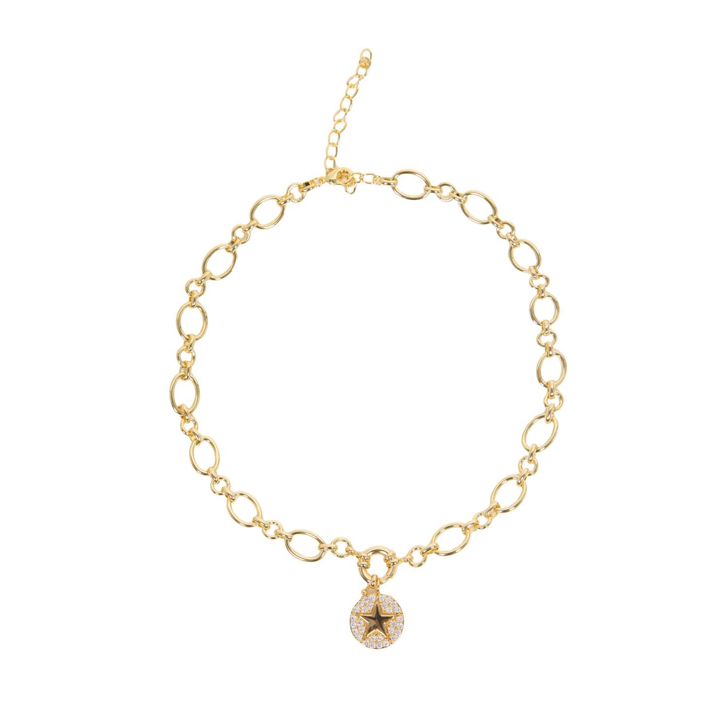 NECKLACE CHARM BUILDER + STAR CHARM 14K GOLD PLATED