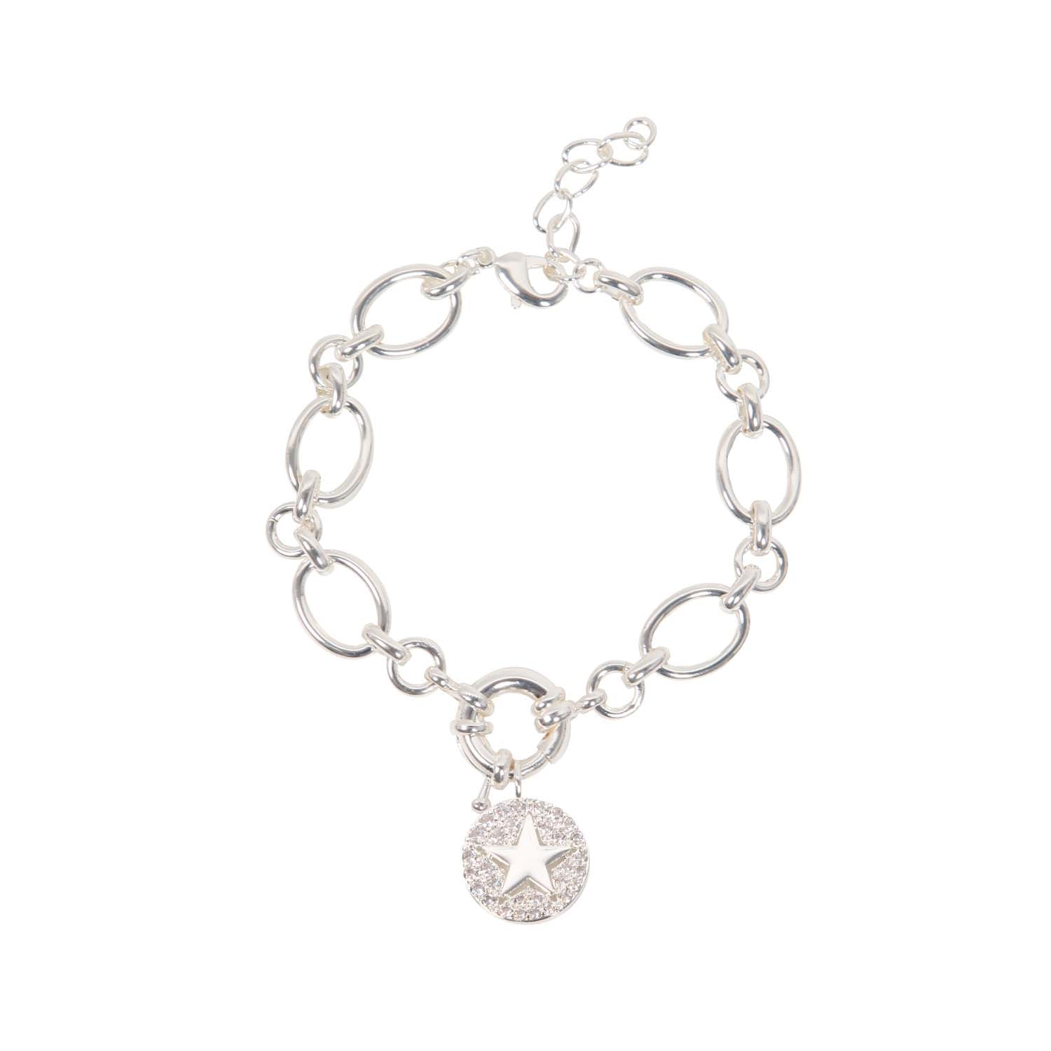 BRACELET CHARM BUILDER + STAR CHARM SILVER PLATED