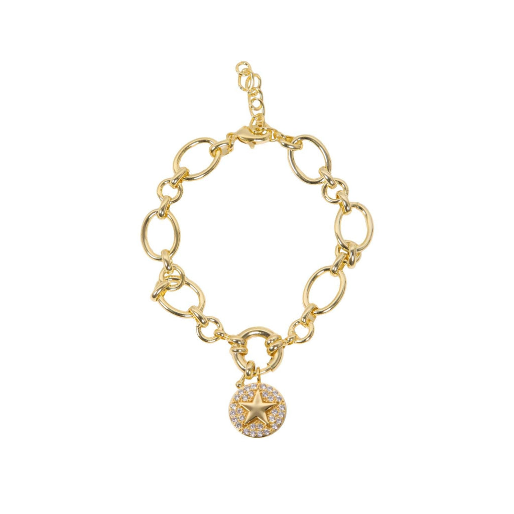BRACELET CHARM BUILDER + STAR CHARM 14K GOLD PLATED