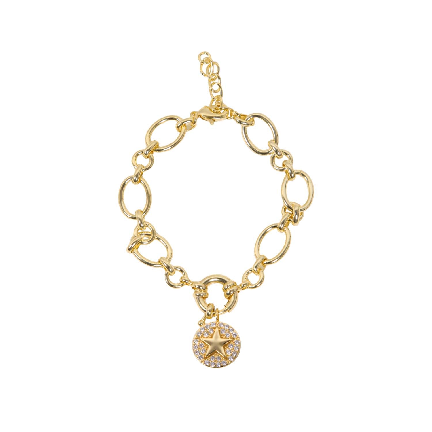 BRACELET CHARM BUILDER + STAR CHARM 14K GOLD PLATED