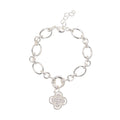 BRACELET CHARM BUILDER + CLOVER CHARM SILVER PLATED