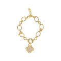 BRACELET CHARM BUILDER + CLOVER CHARM 14K GOLD PLATED