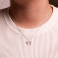 NECKLACE BOW PENDANT SILVER PLATED