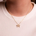 NECKLACE BOW PENDANT 14K GOLD PLATED