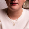 NECKLACE FLOWER PENDANT 14K GOLD PLATED