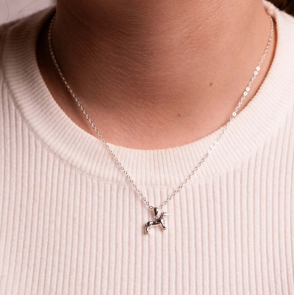 NECKLACE DOG PENDANT SILVER PLATED