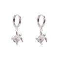 EARRING TURTLE CHARM SILVER PLATED