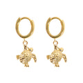 EARRING TURTLE CHARM GOLD PLATED