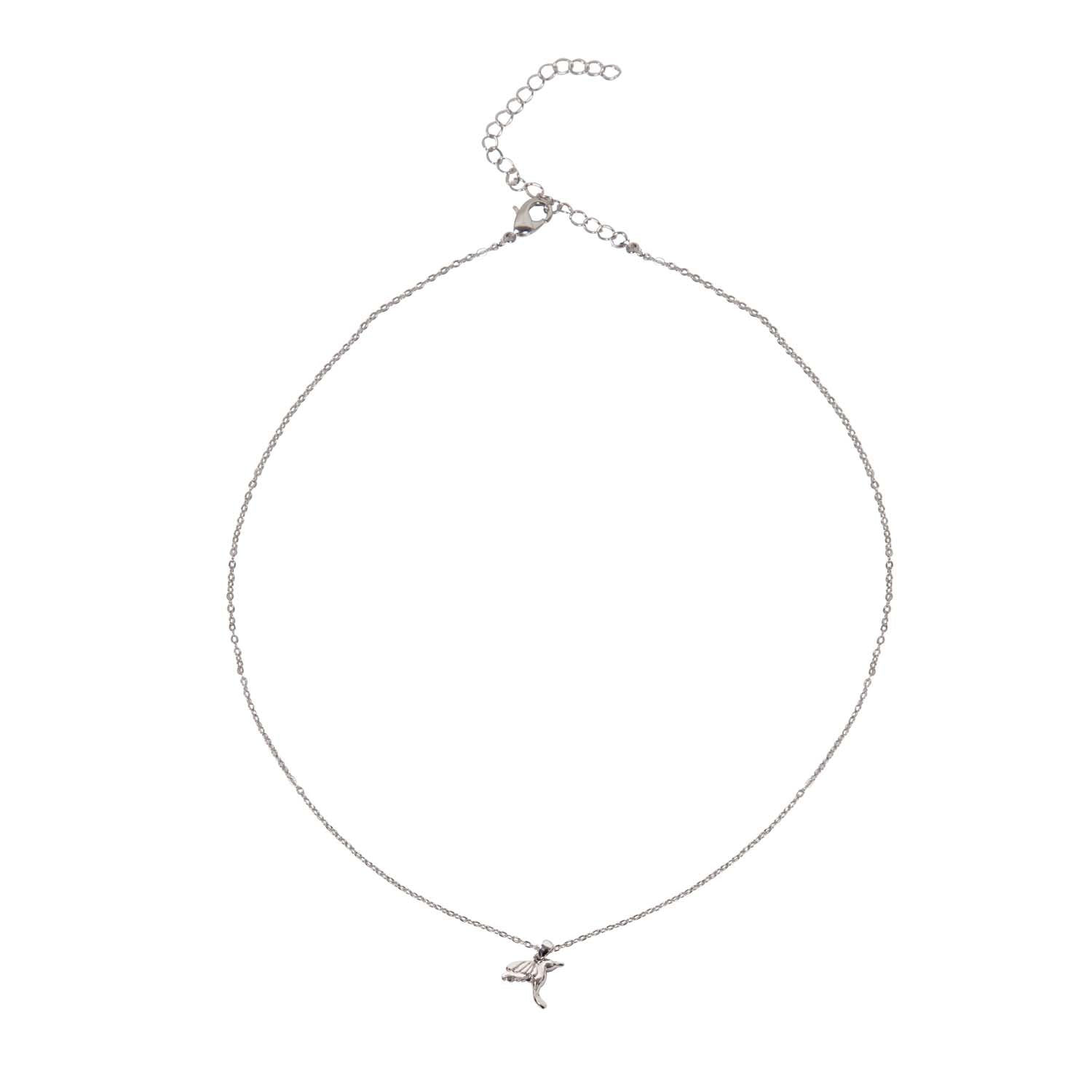 NECKLACE HUMMINGBIRD PENDANT SILVER PLATED