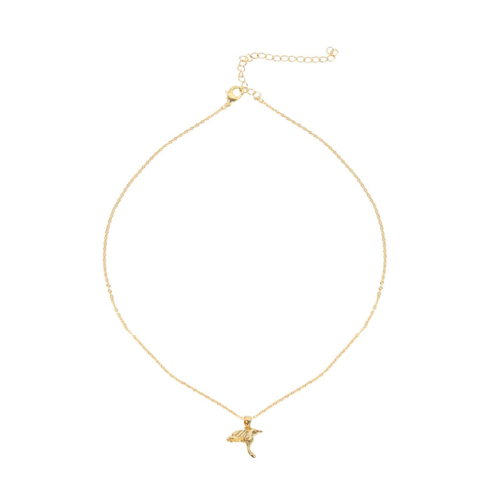 NECKLACE HUMMINGBIRD PENDANT GOLD PLATED