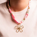 TWILLY NECKLACE OPEN FLOWER PENDANT 14K GOLD PLATED