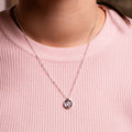NECKLACE NAVY CRYSTAL STAR DETAIL SILVER PLATED