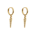 HOOP EARRING SEASHELL CHARM 14K GOLD PLATED
