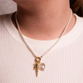 NECKLACE MULTICHARM GLASS BEADS 14K GOLD PLATED